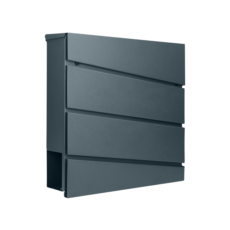 BORNEO mailbox with newspaper holder, galvanized steel, anthracite